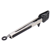 Pinces de cuisine de 12 pouces, lames en silicone noires à fentes avec support pour des comptoirs propres