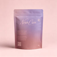 Op maat gedrukte supplementenpoeder verpakking, staande pouch met ziplock sluiting, hersluitbaar, voedselveilig, voor eiwit- en energiepoeder.