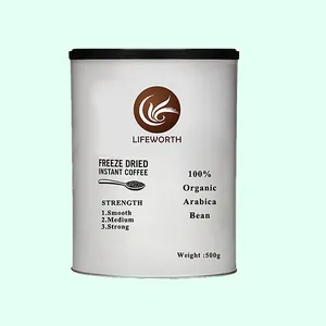 LIFEWORTH kurutulmuş dondurularak organik çözünebilir kahve toplu 500g