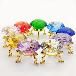 荣耀水晶厂家直销K9彩色水晶钻石装饰创意水晶工艺品