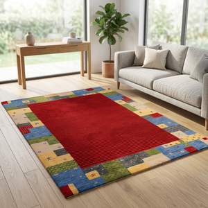 Tapis moderne fait main en laine multicolore, doux et tufté à la main, pour chambre à coucher, chambre d'enfant, bureau, hôtel, couloir adulte. - Product Image 1