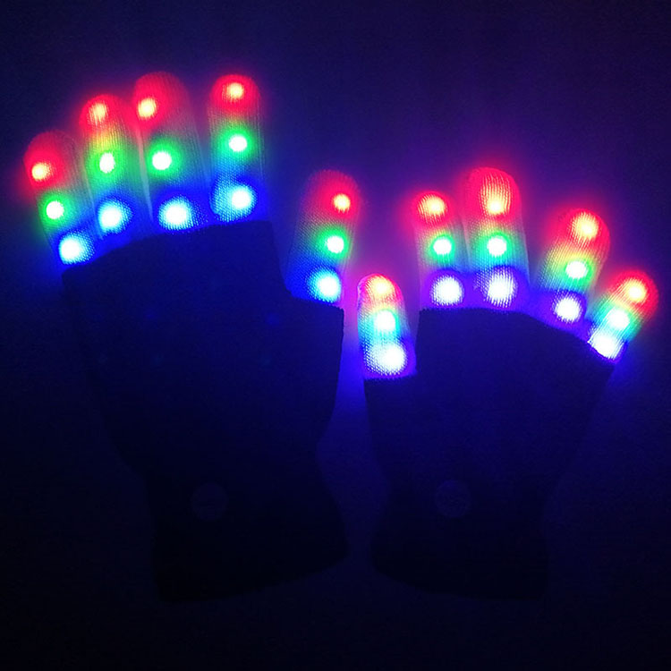 F3-597 зимняя детская красочные стетящиеся волосы перчатки теплые Веселые пальчиковые игрушки с подсветкой красочные блестящие теплые перчатки со светодиодной подсветкой