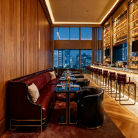 Table de luxe haut de gamme personnalisée en marbre, canapé en cuir, tabouret de bar haut, table et chaise de restaurant, mobilier de banquette pour hôtel et restaurant