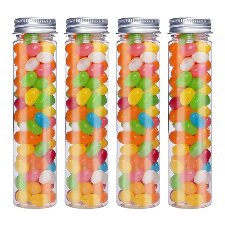 Party Favor Candy Bath Salts Storage110ml Plastic Test Tubes 140 x 35mm Clear Flat Test Tubes with Screw Caps