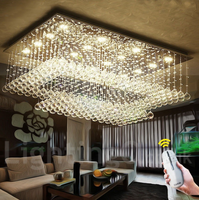 Plafonnier rectangulaire moderne de luxe en cristal K9, luminaire de plafond rectangulaire à montage en surface pour salon