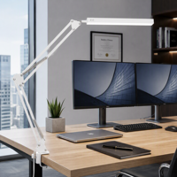 Lampe de bureau LED électrique à pince, bras flexible réglable, pour salle de lecture, simple, personnalisable, protection des yeux, intensité variable, CRI 90 élevé