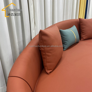 Sofá Curvo en Forma de C de Cuero Italiano de Lujo, Sofá de Salón para Sala de Espera, Sofá de Media Luna para Sala de Estar, Sin Reseñas Aún - Product Image 6