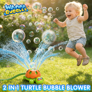 Máquina de Burbujas Automática 2 en 1 WANNA BUBBLES, Lanzador de Agua y Burbujas con Forma de Tortuga, de Plástico, para Niños, Uso en Exteriores - Product Image 2