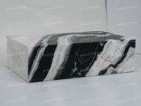 Table basse en marbre blanc Panda naturel SH STONE, socle poli, mobilier de salon minimaliste de luxe, table centrale