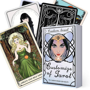 Tarocchi personalizzati per adulti a predic argento/oro bordi dorati OEM prezzo di fabbrica carta da stampa tarocchi 78 carte mazzo con guida - Product Image 2