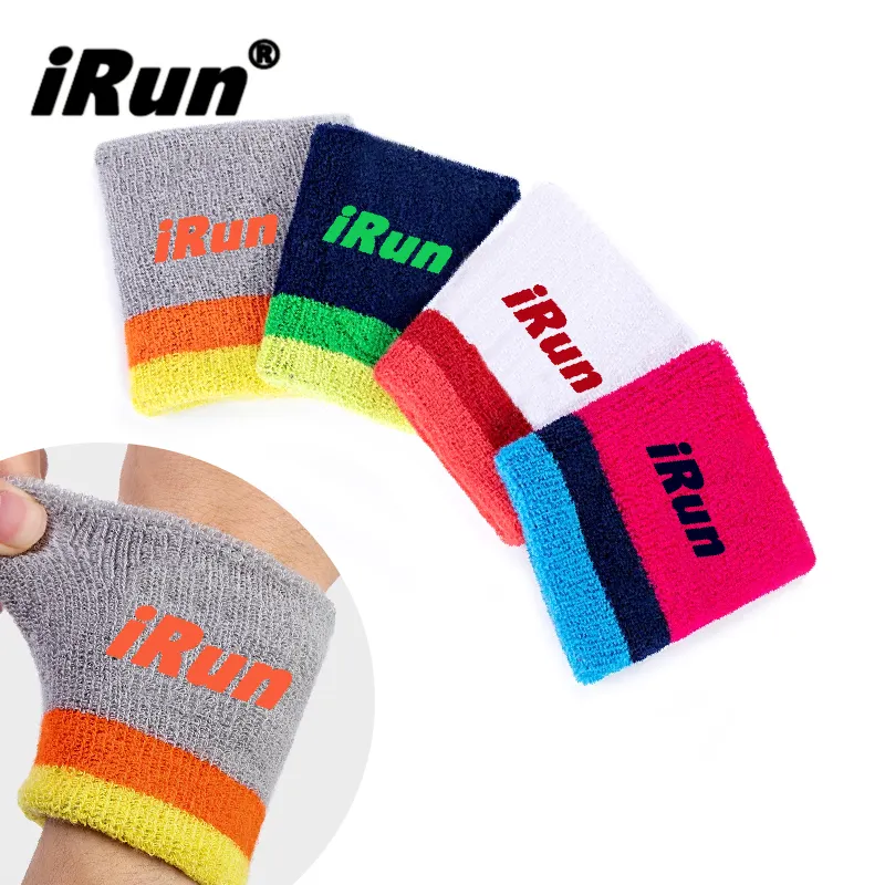 Irun Khung bóng rổ Terry Khăn dây đeo cổ tay thể thao tập thể dục sweatband biểu tượng tùy chỉnh Khăn dây đeo cổ tay