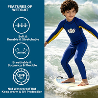 Combinaison de plongée intégrale pour enfants en néoprène bleu Libra, 2,5 mm ou 3 mm, avec logo, pour la natation, le surf et la plongée