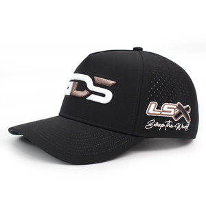 High Quality Golf Performance Baseball <b>Hat</b> Cap Laser Cut Perforated Water Repellent Snapback <b>Waterproof</b> <b>Hats</b> With Custom logo - Product Image 2