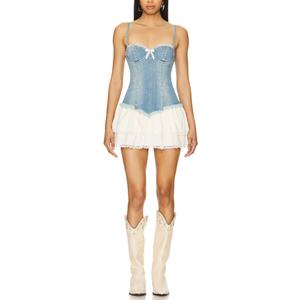 Jupes en jean pour femmes, nouvelle collection été 2025, longueur au-dessus du genou, haute qualité, sexy, coupe ajustée, mini-robe en jean tendance pour femmes - Product Image 1