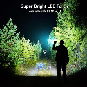 Xách tay đèn Pin 1200 Lumens LED đèn pin, Lumens cao với clip Torch ánh sáng siêu sáng cắm trại đèn với pin - Product Image 6