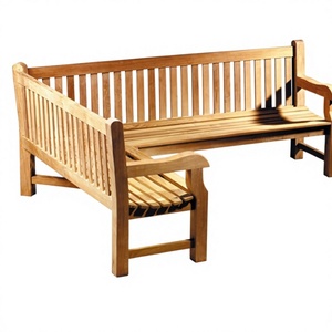 Banc d'angle de jardin moderne en teck massif, durable, pour hôtel, parc et terrasse, utilisation en extérieur - Product Image 1