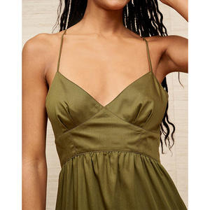OEM all'ingrosso personalizzato pieghettato estate Midi personalizzato lungo da donna alla moda <span class=keywords><strong>vestiti</strong></span> eleganti occidentali modesti abiti di <span class=keywords><strong>cotone</strong></span> estate - Product Image 6