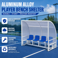 Banc de Reserves de Football Portable sur Roues avec Auvent de Protection, Bancs de Luxe en Alliage d'Aluminium, Imperméables pour l'Extérieur
