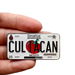 เข็มกลัดป้ายทะเบียนโลหะเม็กซิโก Culiacan 20ปีโรงงานเคลือบแข็งแบบสั่งทำ - Product Image 1