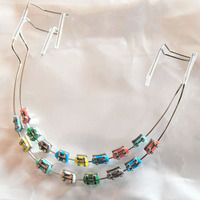 1 paire d'attaches dentaires temporaires colorées avec fils métalliques et attaches de ligature orthodontique, décorations dentaires