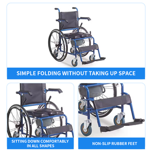 Nuova vendita calda multifunzionale pieghevole sedia da doccia a ruote di alta qualità uso da parte dei disabili e la sedia da comodo anziani - Product Image 5