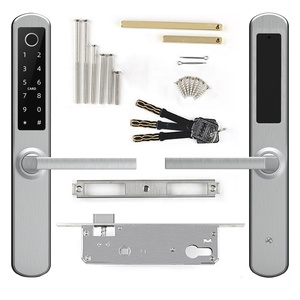 Acier inoxydable mortaise <span class=keywords><strong>double</strong></span> crochet <span class=keywords><strong>serrure</strong></span> de porte ttlock coulissante en alliage d'aluminium porte en verre sécurité portes coulissantes <span class=keywords><strong>serrure</strong></span> - Product Image 4