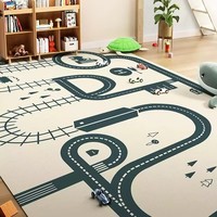 Tapis de jeu pour bébé à motif de route pour enfants, idéal pour les jeux de voiture et les activités d'éveil