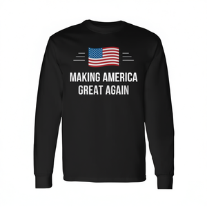 T-shirt a maniche lunghe Making America Great Again, nera, taglia unisex per adulti - Product Image 2