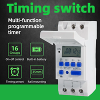 Timer Kontrol Digital Sakelar Waktu Layar LCD AC 110V-220V Timer Elektronik Din Rail Sakelar Waktu Digital Mingguan yang Dapat Diprogram