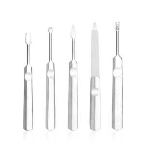 Palillo para oídos de acero inoxidable, tenedor para cutículas, removedor de cutículas, cortaúñas, herramienta de pedicura, recortador, queratómetro, raspador - Product Image 4