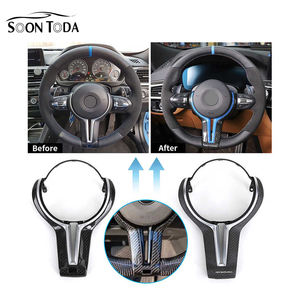 SOON TODA para Bmw M3 M4 X3 X4 F06 F10 F11 F15 F16 F22 F30 F31 F32 <span class=keywords><strong>volante</strong></span> Marco de botón de fibra de carbono cubierta decorativa - Product Image 2