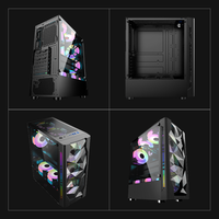Boîtier ATX Mid-Tower à haut débit d'air, 3 ventilateurs avant, refroidissement du compartiment supérieur et arrière pour bloc d'alimentation, prend en charge les GPU de 320 mm, châssis pour PC de jeu