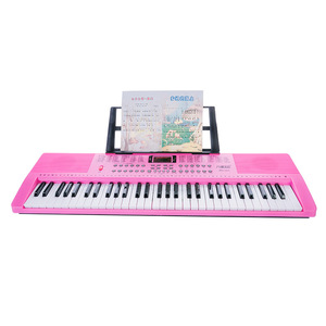คีย์บอร์ดอิเล็กทรอนิกส์ 61 คีย์สำหรับเด็กพร้อมไมโครโฟนและแหล่งจ่ายไฟสีดำและสีชมพูของเล่นเครื่องดนตรีสำหรับทุกเพศ - Product Image 4