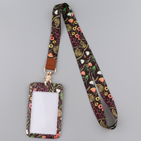 Petites feuilles lanière de cou lanières pour clés carte d'identité Anime sangles de téléphone portable porte-badge USB bricolage téléphone fleurs lanière porte-clés