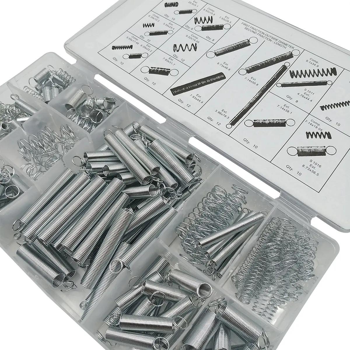 Uitbreiding En Compressieveer Assortiment Set 200 Stuk Verzinkte Stalen Mechanische Compressieveren