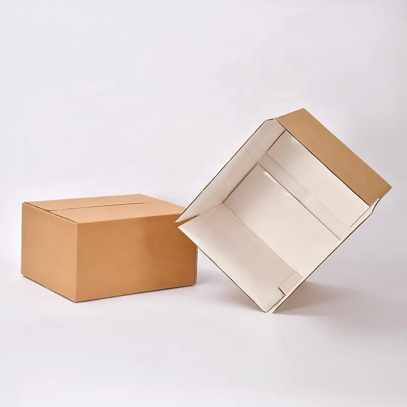 Caja de impresión de 5 capas Kraft corrugado embalaje caja de correo plegable para frutas con papel Kraft recubierto con película