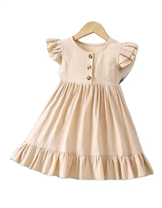 Abito Casual di Alta Qualità per Bambina, Stile Occidentale, Manica Corta, Lunghezza Lunga, per Estate e Autunno - Product Image 1