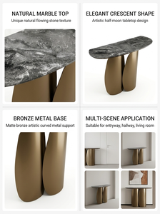 Buffet d'appoint contemporain en pierre frittée anti-rayures pour entrée, couloir et présentation domestique - Product Image 3