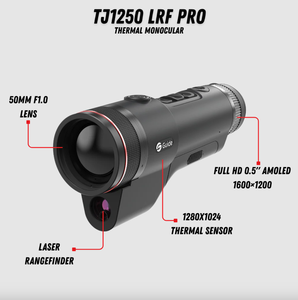 กล้องมองกลางคืนแบบโมโนคูลาร์ TJ1250 LRF Pro ความละเอียด 1280x1024 พร้อมเครื่องวัดระยะด้วยเลเซอร์ 1000 ม. ความละเอียด 15mK กำลังขยาย 37 เท่า กันน้ำ สำหรับการล่าสัตว์ - Product Image 2