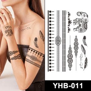 Venta al por mayor elegante misterioso Sexy <span class=keywords><strong>Henna</strong></span> de encaje del tatuaje etiqueta engomada del tatuaje negro - Product Image 2