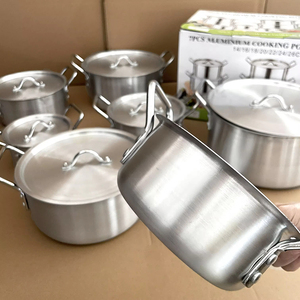 Bộ nồi chảo chống dính thân thiện với môi trường 14 món kiểu cổ điển, gồm nồi nấu súp có nắp và nồi nước dùng, dùng cho nấu ăn bền vững - Product Image 4