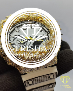 Reloj de lujo con diamantes de moissanita VVS fabricados en India, bisel de espiga de plata de ley 925, estilo hip hop, para hombre y mujer - Product Image 2