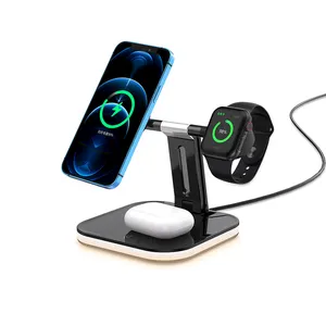 Lamp Desk Wireless Charger Trending New15W 20W Fast Charging Cell Phone Led Desk Lamp Portable Station Magnetic 3 In 1 Wireless Charger