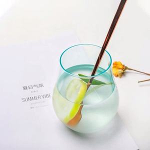 Summer Gradient Color 350ml Ligero Egg Cup Lovely Whisky Glass con mango para el hogar Vaso de chupito de vino - Product Image 5