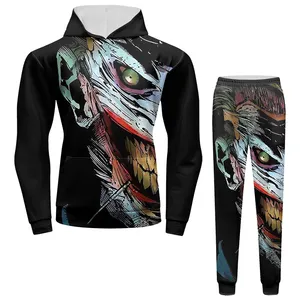 China GuangZhou manufactory fashion 2 piece hoodie set custom sublimation men's long sleeve hoodies with hood