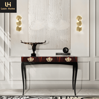 Console de luxe en bois massif Villa design senior Mobilier de salon sur mesure Tables d'entrée de couloir en acier inoxydable italien
