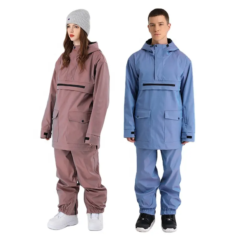 Reflecterende Skipak Mannen Vrouwen Winter Warm Winddicht Waterdicht Ademend Ski Hoodie Jas + Broek Set Skiën Snowboarden Pak