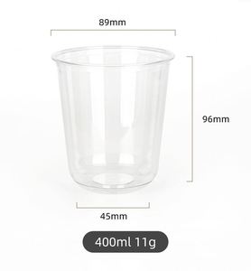 Printed LOGO Flat & U-Shaped Disposable Clear Single Wall PET <b>Plastic</b> <b>Cups</b> with Lid for Smoothies Cold Ice Coffee Slush Milk Tea - Product Image 3
