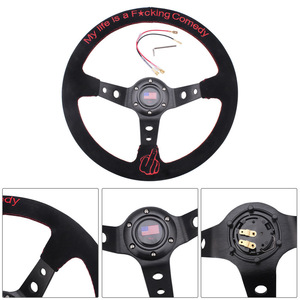 Volante de carreras CRAS TP de gamuza de 345 mm y 3 radios para conducción de alto rendimiento - Product Image 5