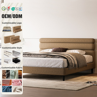Cadre de lit AIDI au design moderne et minimaliste luxueux, taille Queen/King, ensemble de chambre à coucher classique de haute qualité